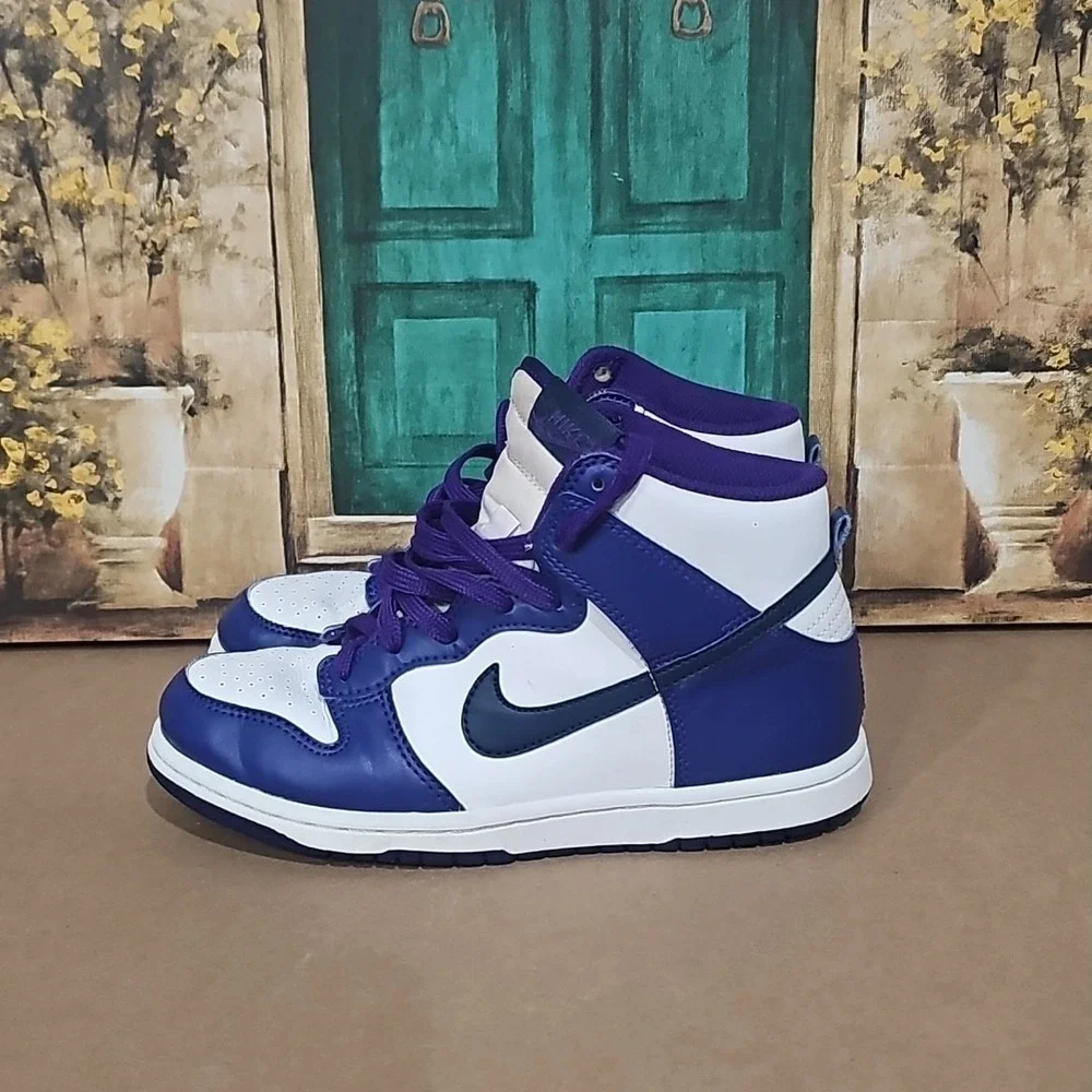Nike Dunk Hi White/Midnight Navy DH9753-100 GS Size 3Y